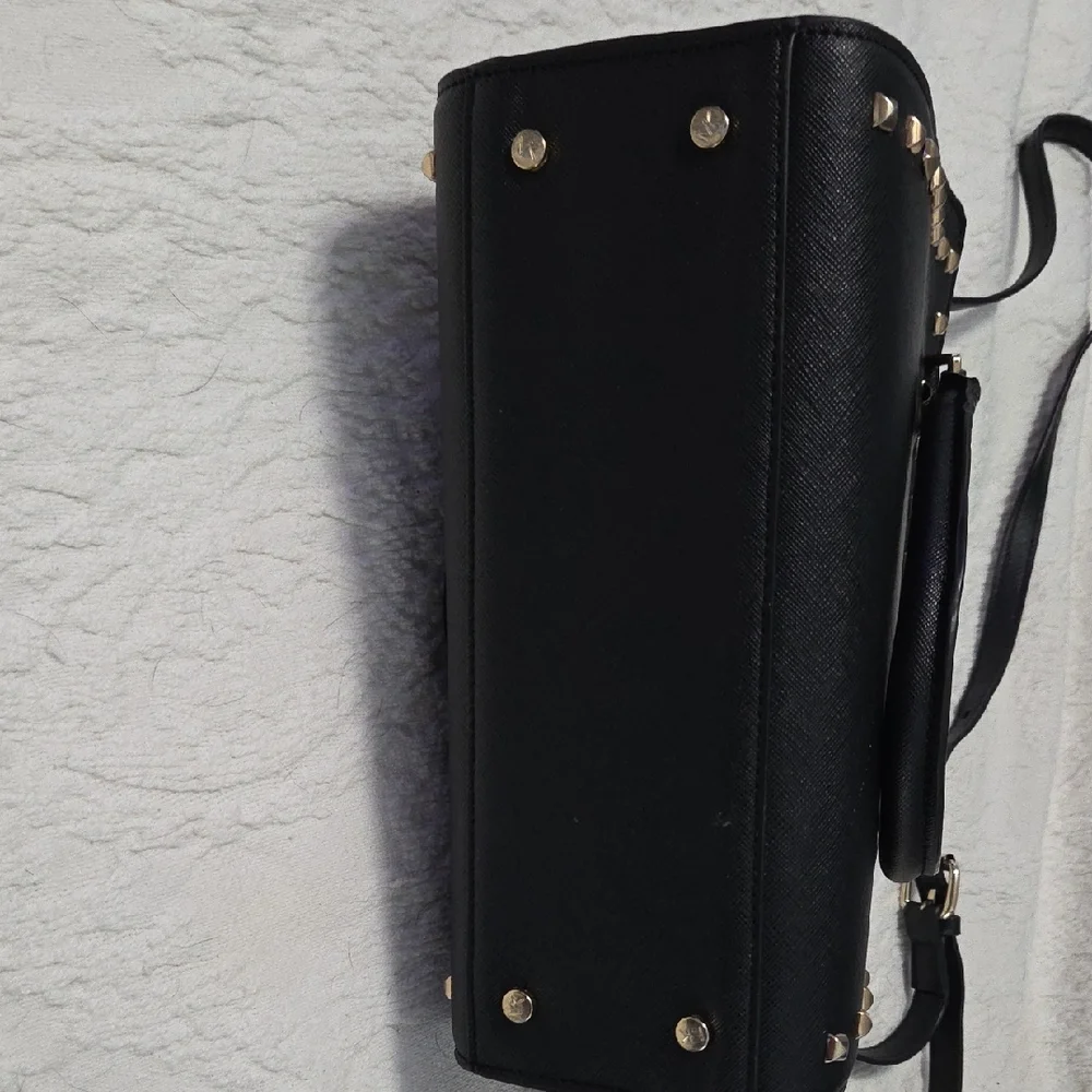 Black Satchel with Gold Studs - Picture 4 of 5